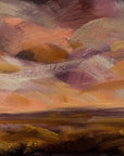 Peach Sky Original Oil On Paper Landscape Painting
