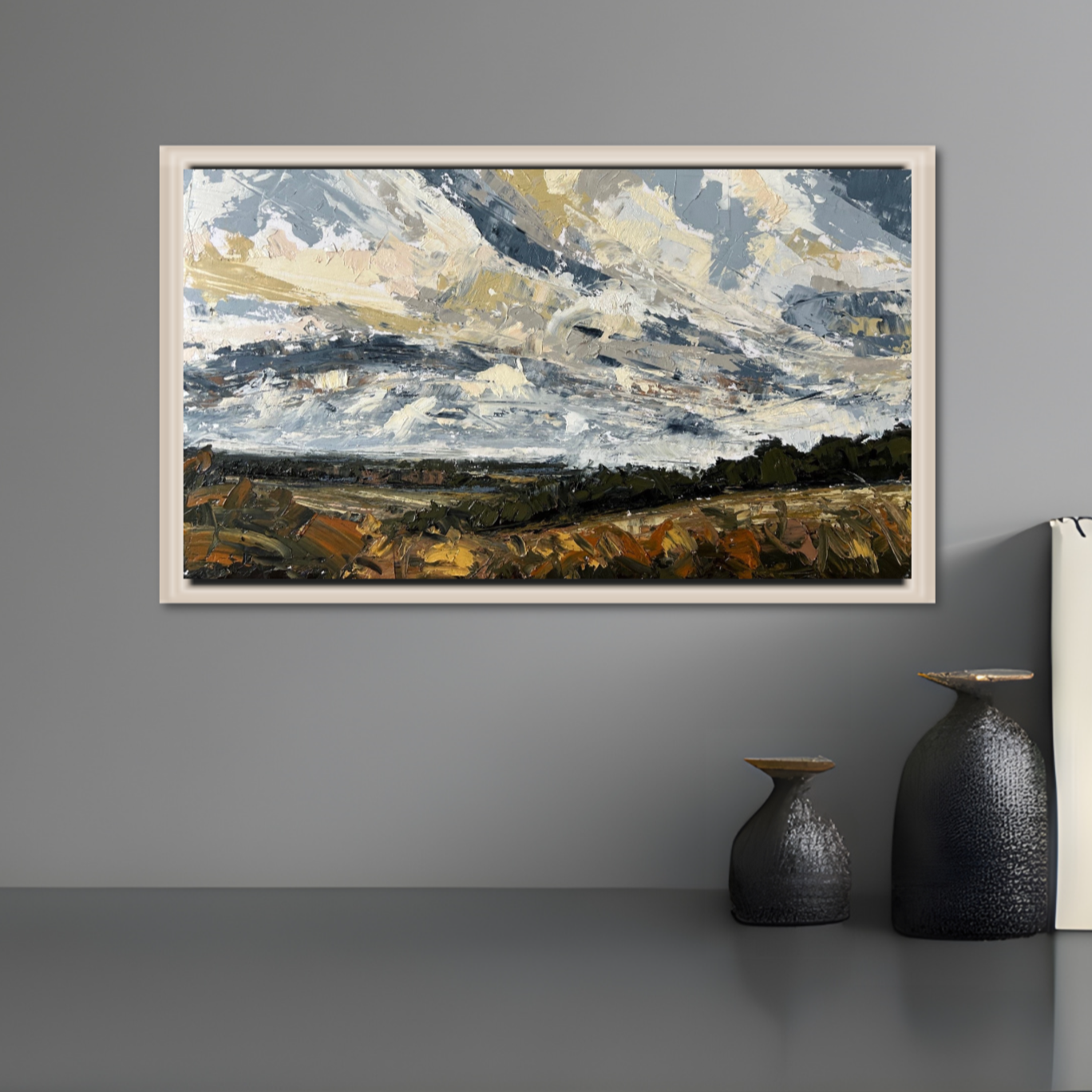 Race The Wind Original Oil Landscape Palette Knife Painting In Room 6