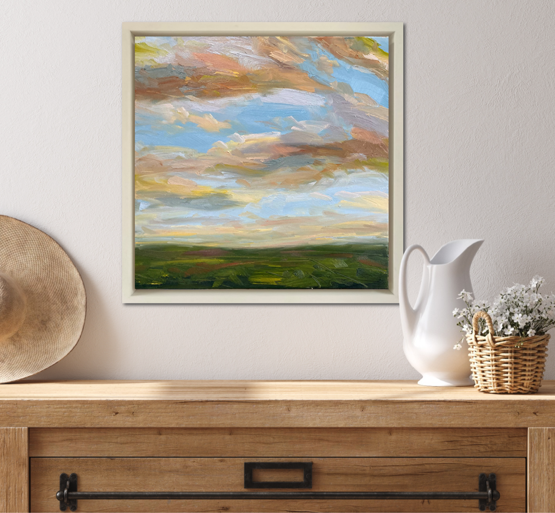 Reawakening Original Oil Landscape Painting In Room Setting 2