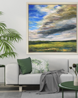Revitalised Original Oil Landscape Painting In Room Setting 1