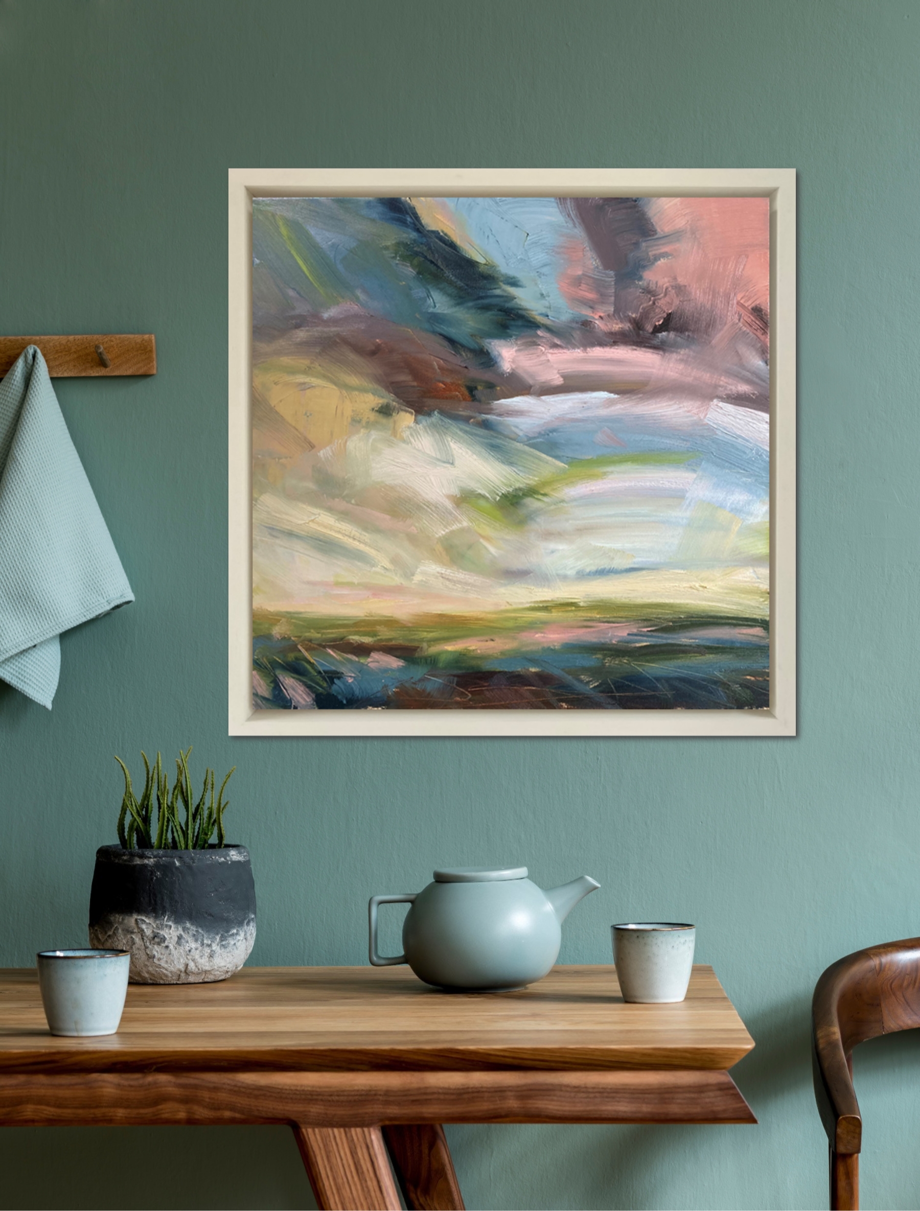 Running Up That Hill Original Oil Landscape Painting In Room Setting 2