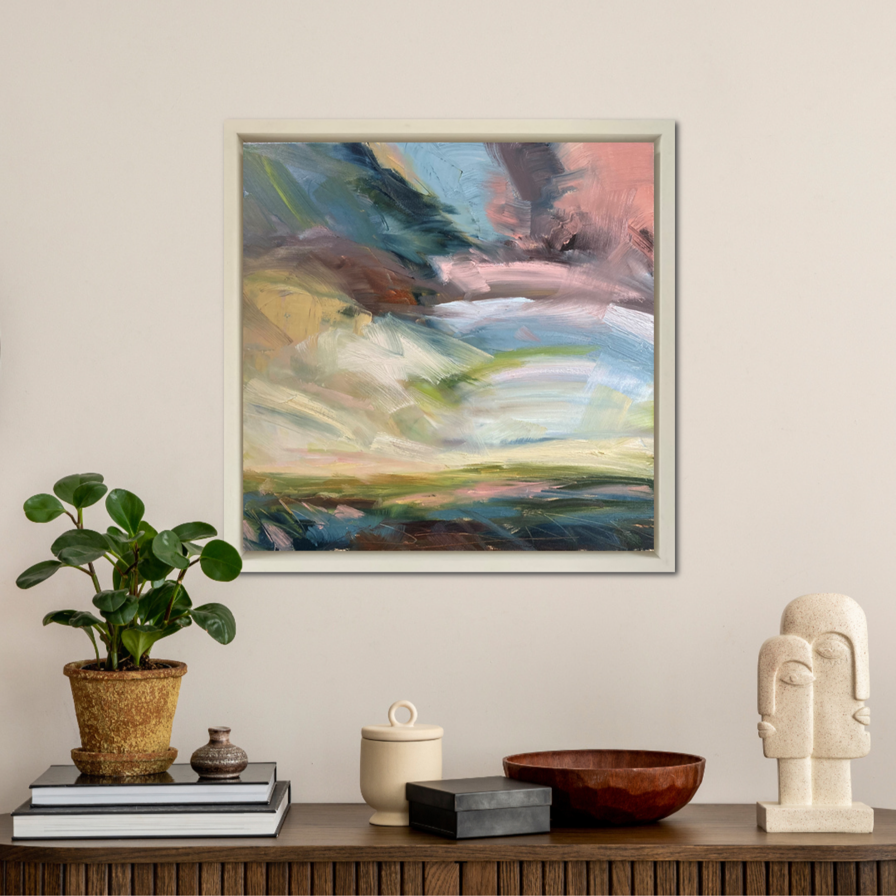 Running Up That Hill Original Oil Landscape Painting In Room Setting 3