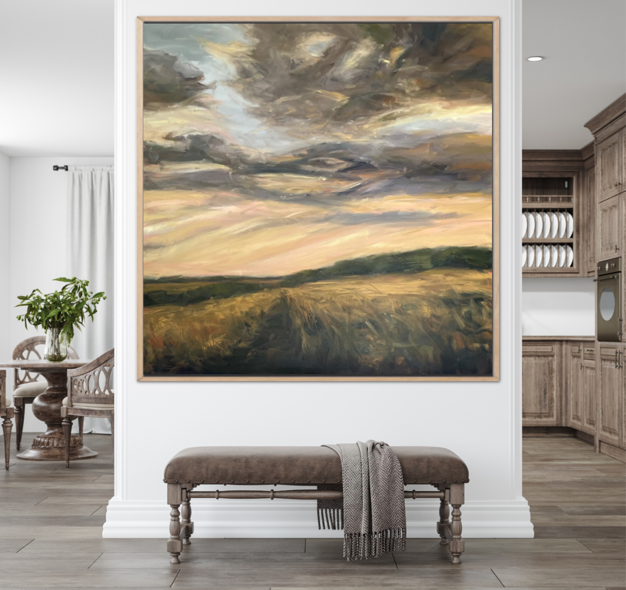 Slipping Away Original Oil Landscape Painting In Room Setting 1