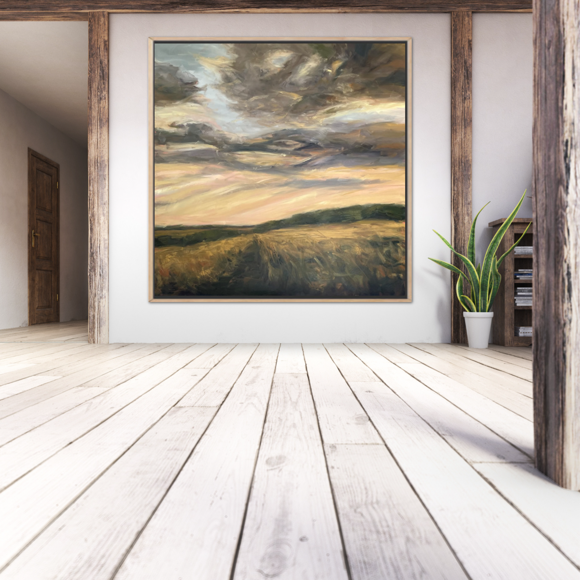 Slipping Away Original Oil Landscape Painting In Room Setting 2