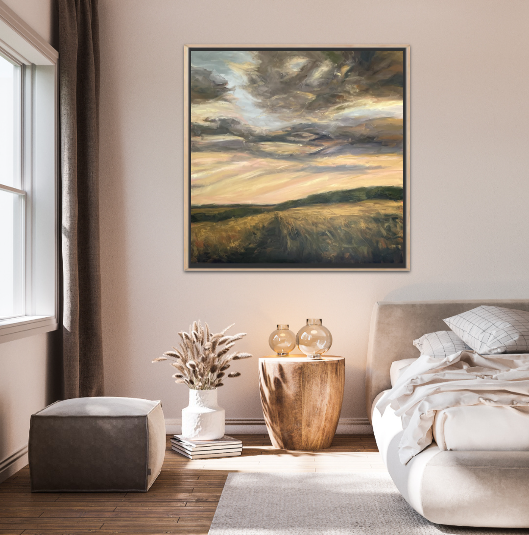 Slipping Away Original Oil Landscape Painting In Room Setting 3