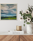 Spring Clouds Original Oil Landscape Painting In Room Setting 1