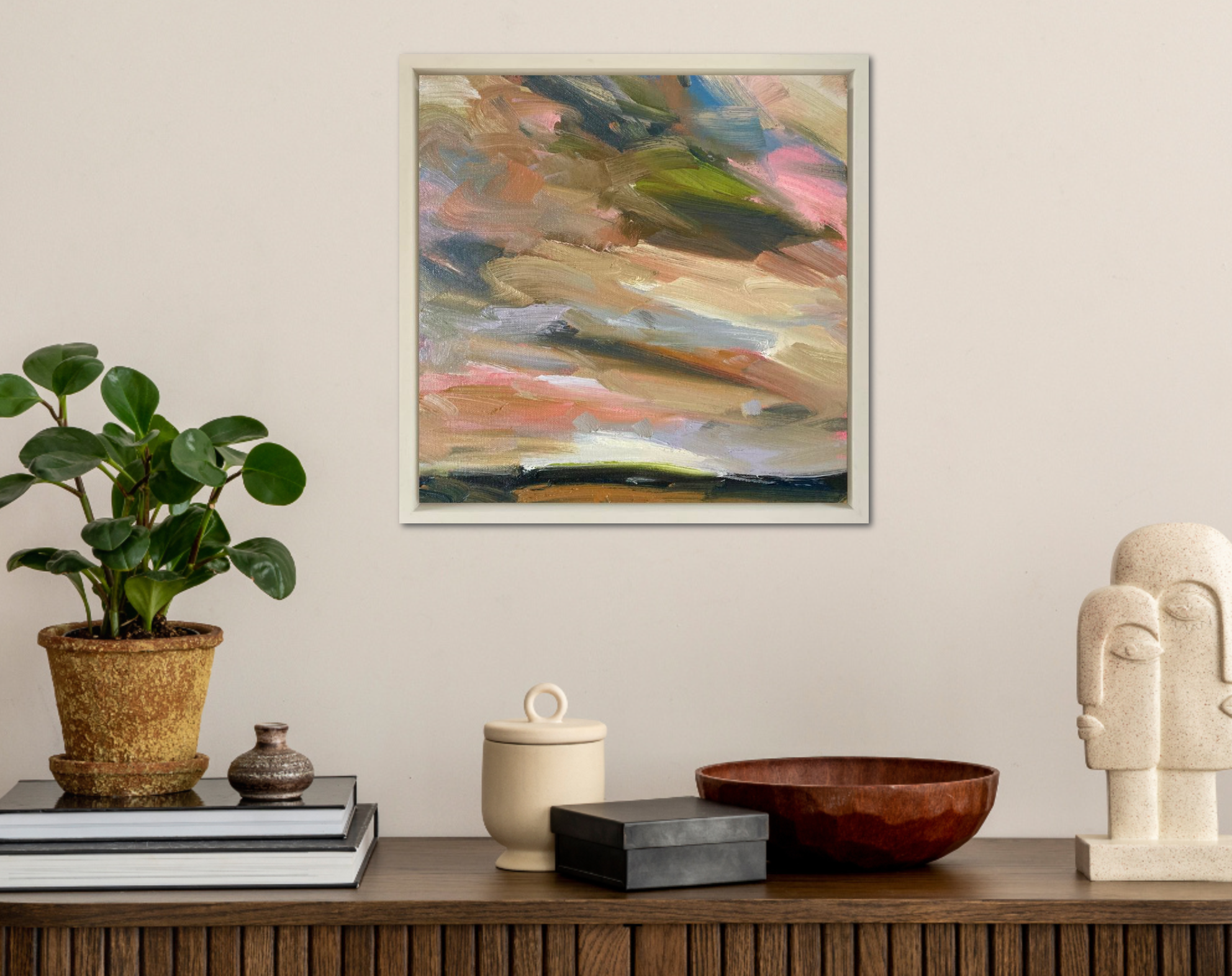 Summer In The Downs II Original Oil Landscape Painting In Room Setting 1