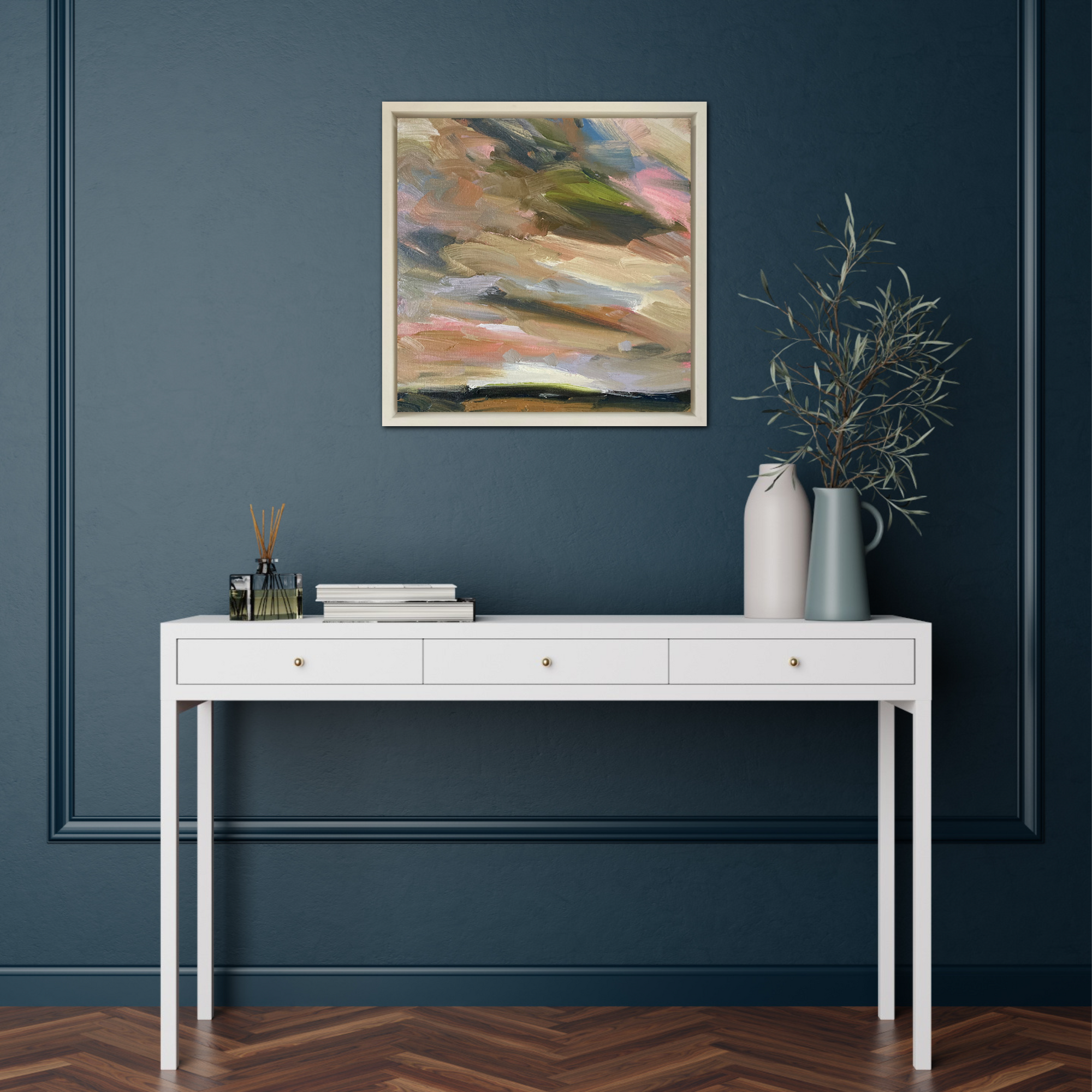 Summer In The Downs II Original Oil Landscape Painting In Room Setting 2