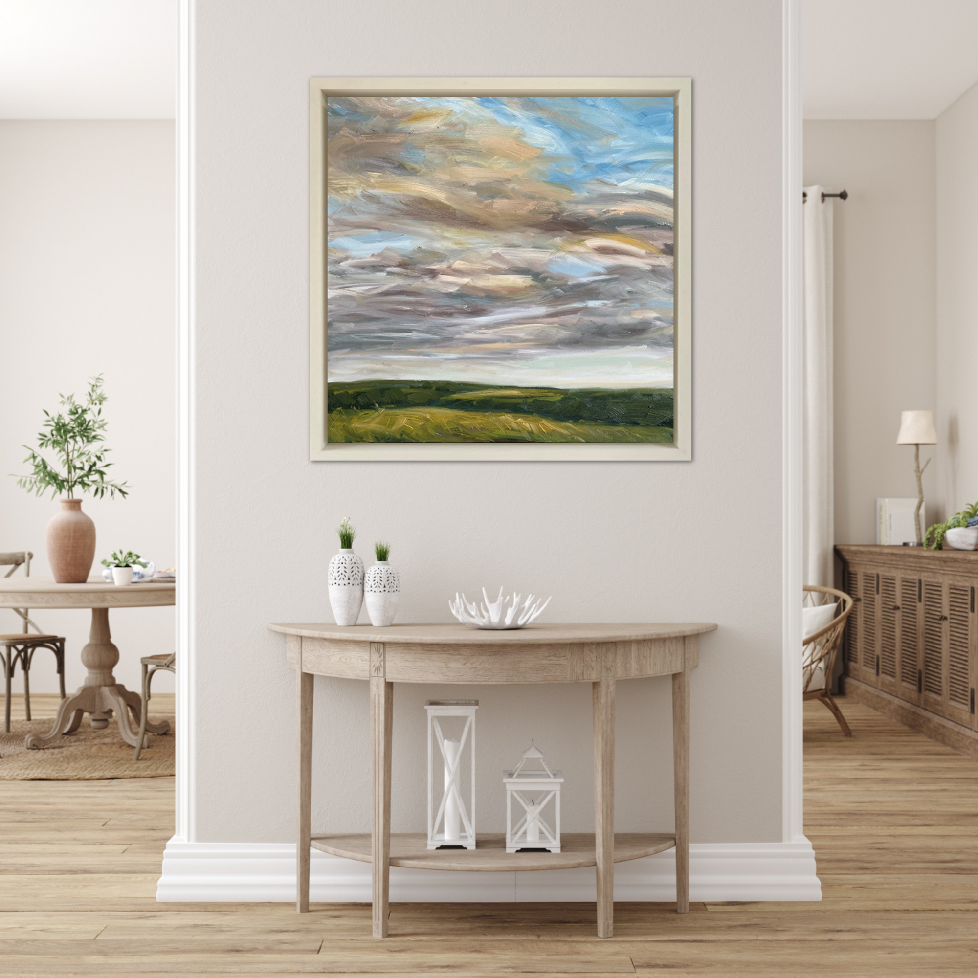 Tranquility Original Oil Landscape Painting In Room Setting 2