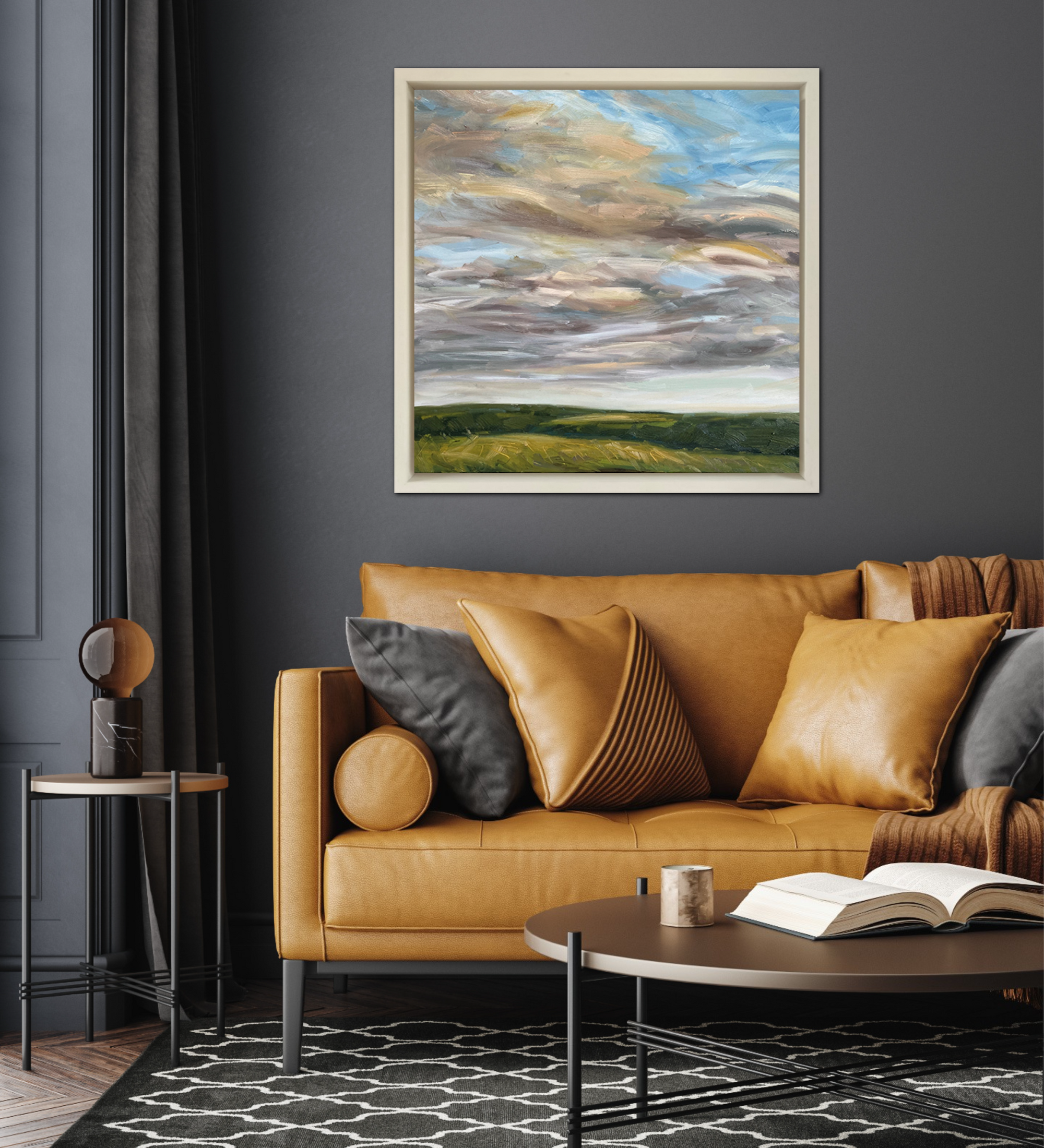 Tranquility Original Oil Landscape Painting In Room Setting 3