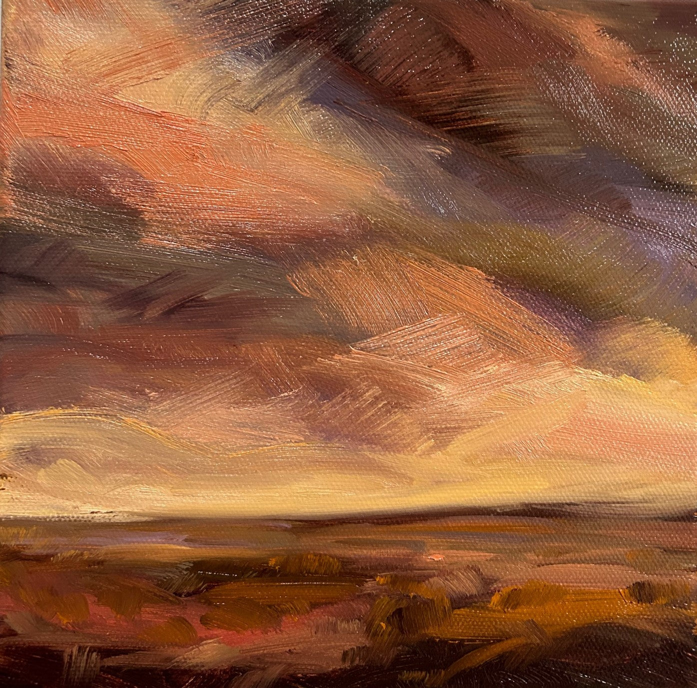 Warm Light Original Oil Landscape Painting