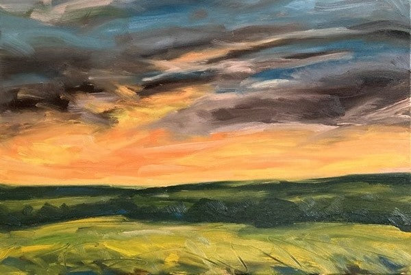 Afterglow Original Oil Landscape Painting Detail 1