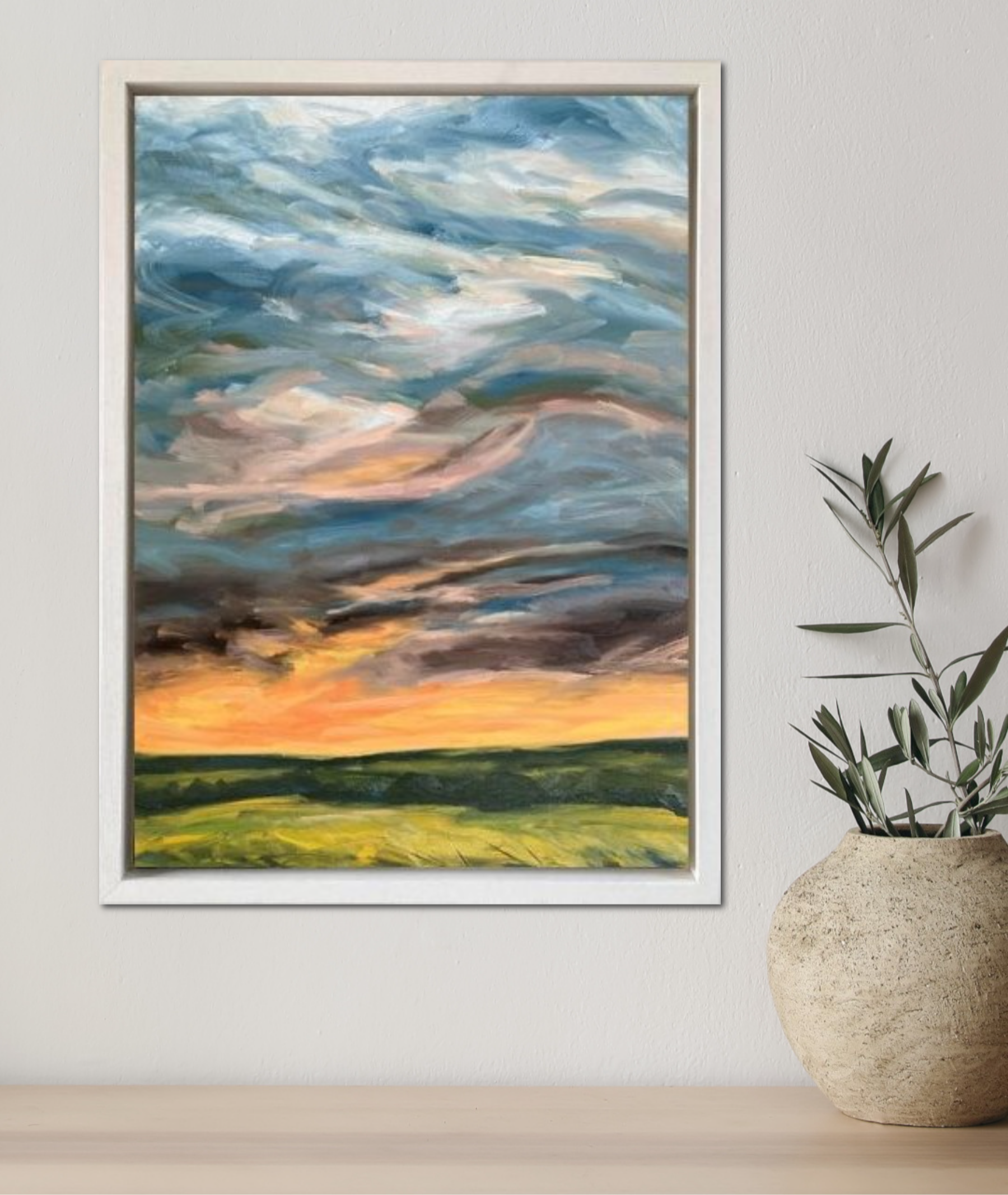 Afterglow Original Oil Landscape Painting In Room Setting 3