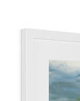 Close-up of a white frame with a blurred background