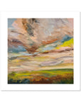 Abstract painting with a variety of colors on a white background