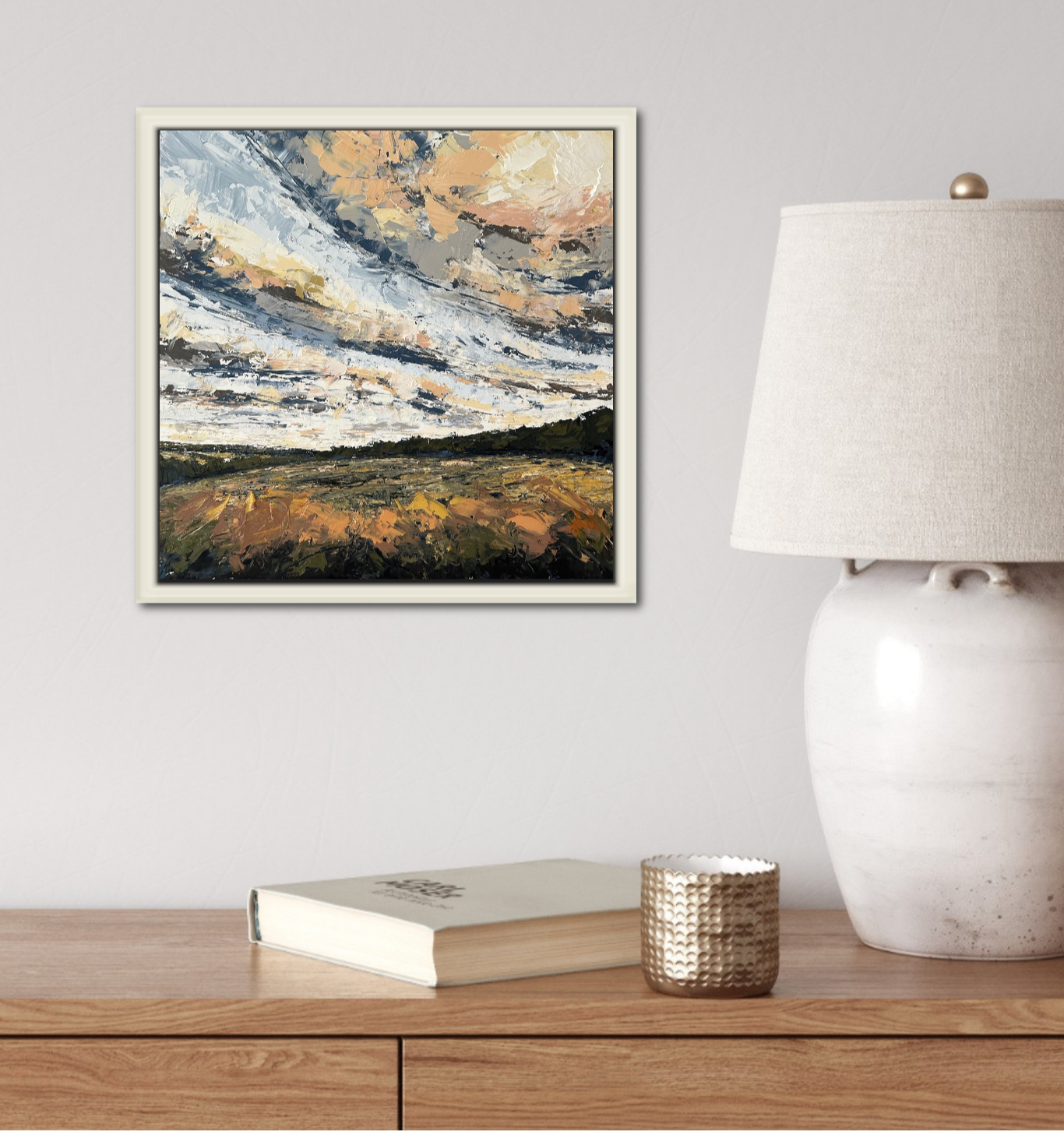 Autumn Afternoon Original Oil Palette Knife Landscape Painting In Room 2