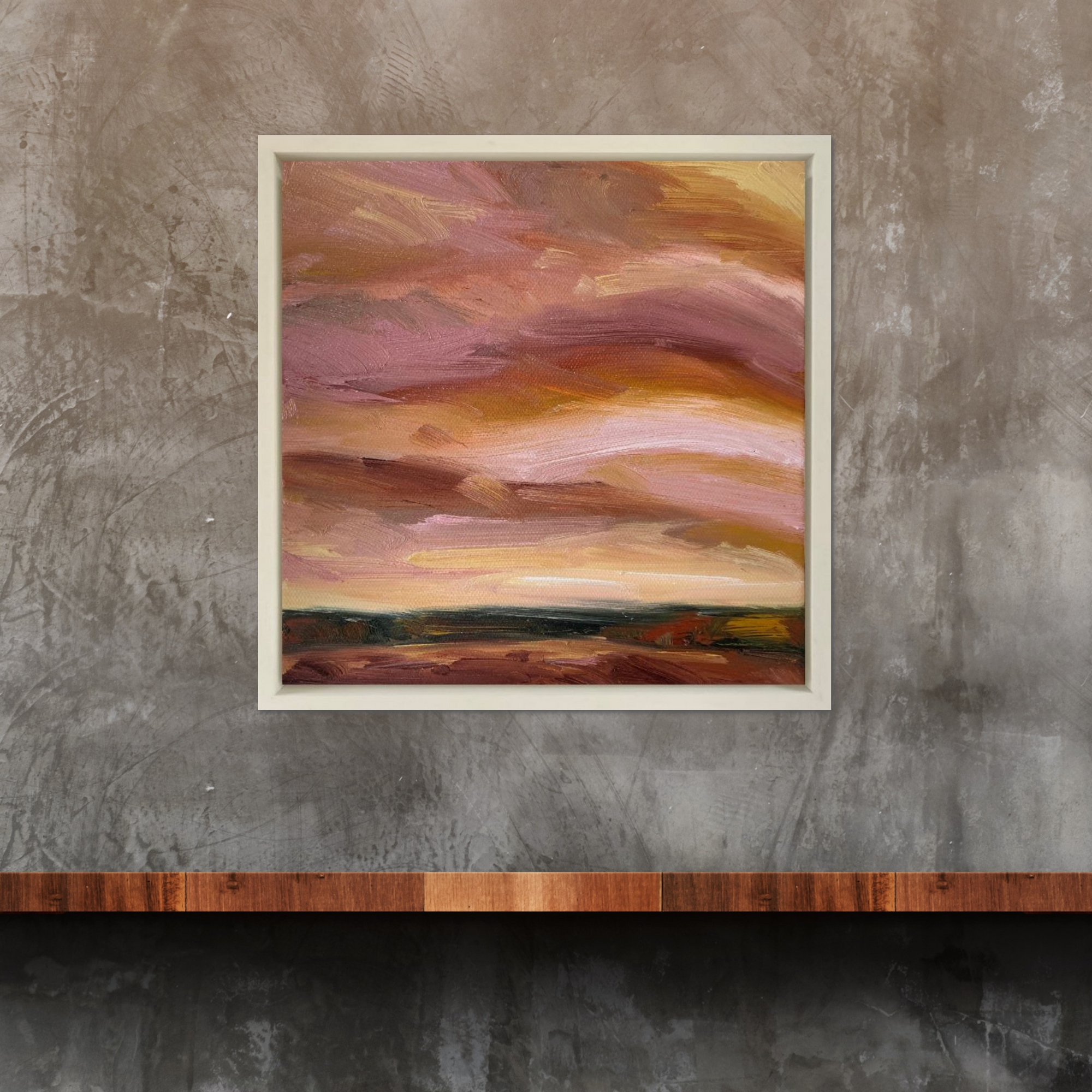 Autumn Glow Original Oil Landscape Painting In Room Setting2
