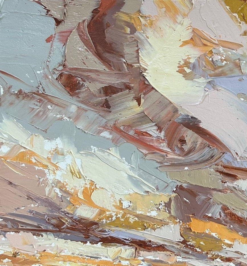 Original Oil Landscape Palette Knife Painting Detail 1