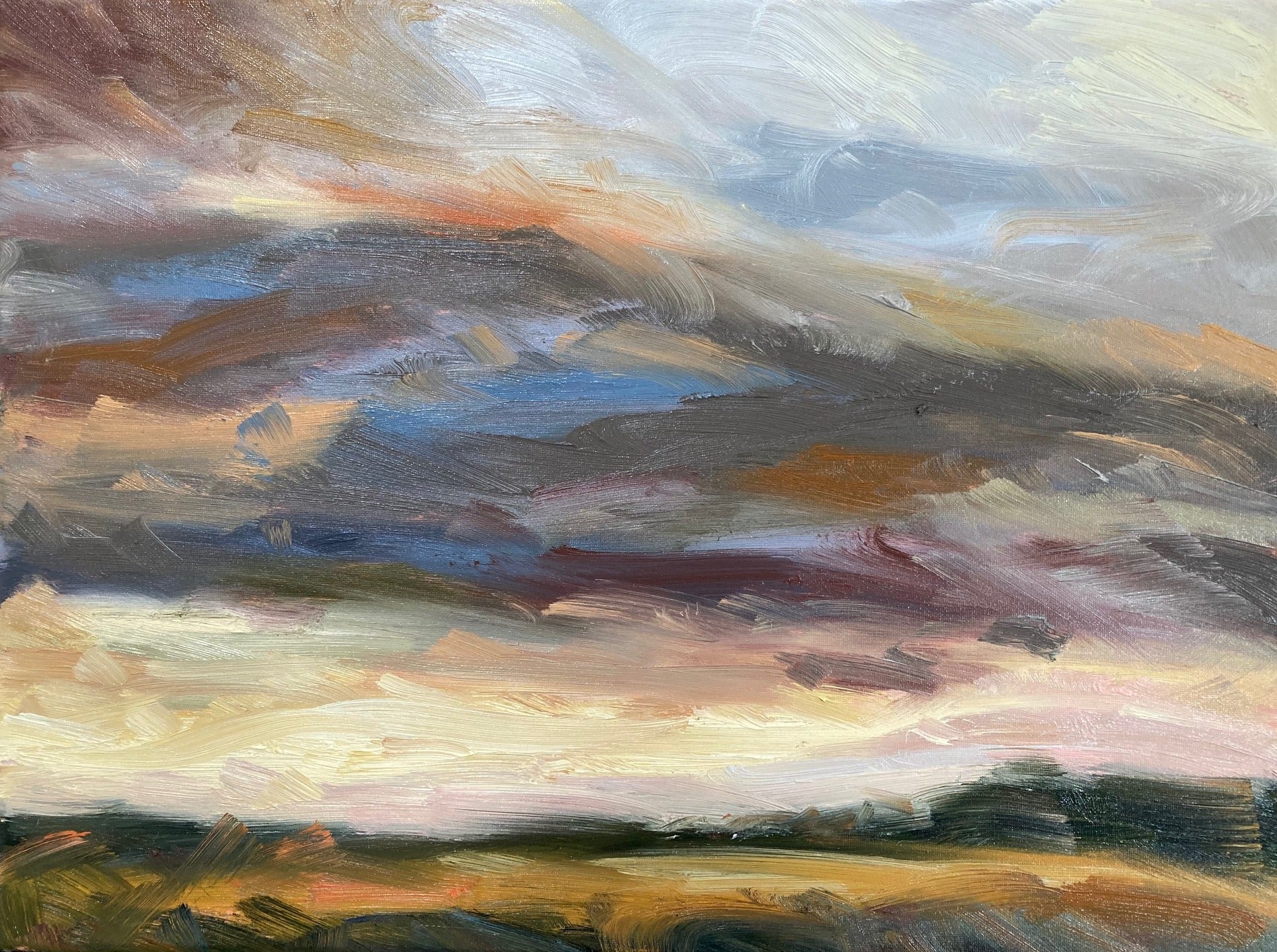 Blustery Day In Autumn Original Oil Landscape Painting