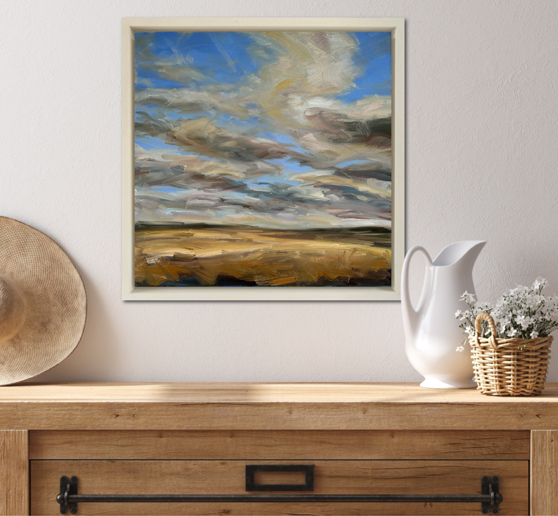 Bring Me Sunshine Original Oil Landscape Painting In Room Setting1
