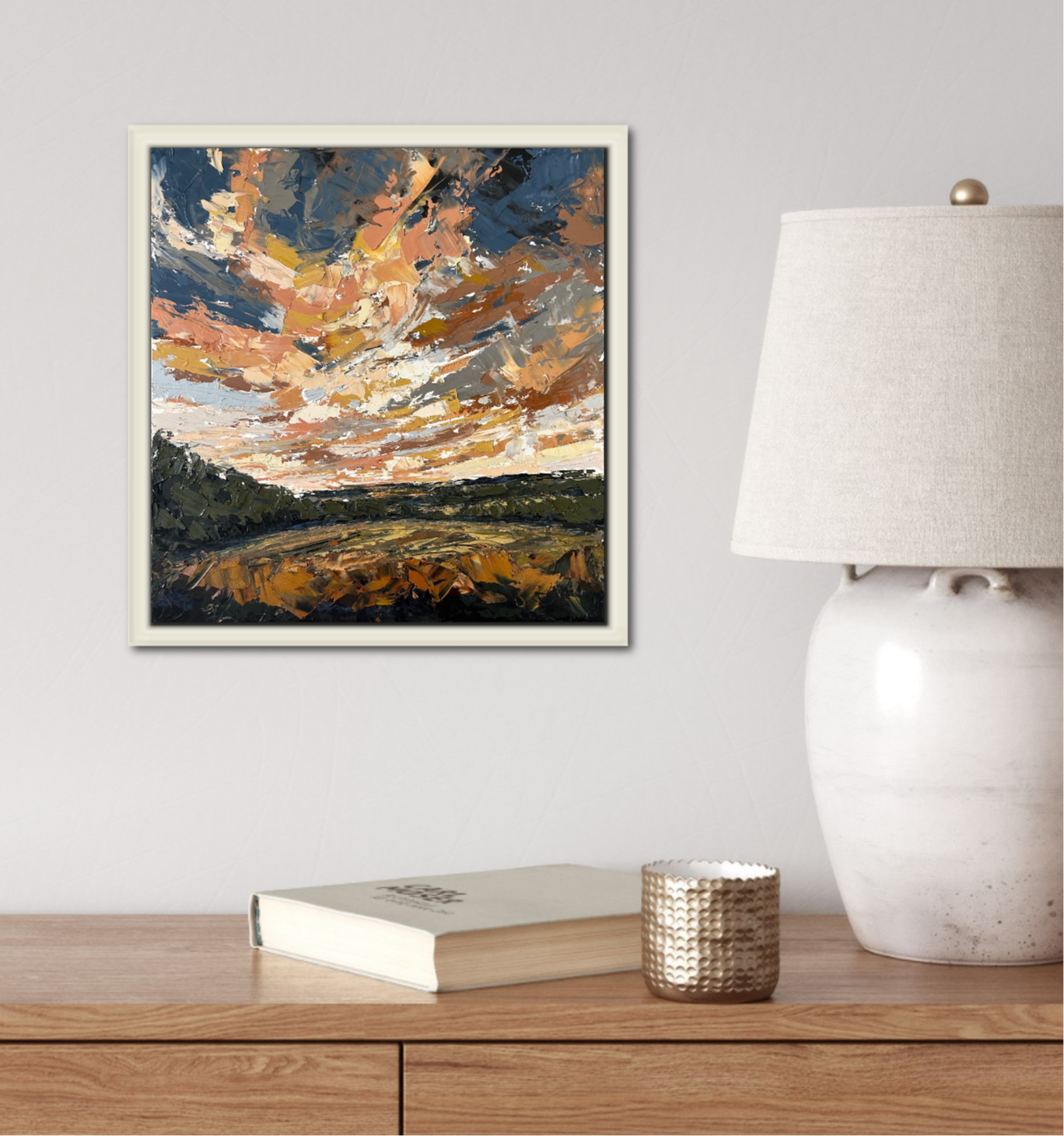 Dancing Light Original Oil Landscape Palette Knife Painting In Room 3