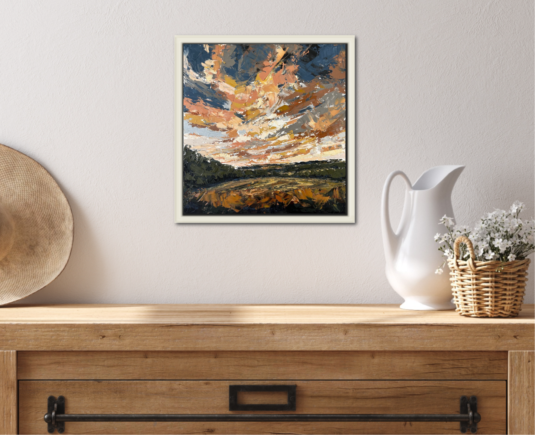 Dancing Light Original Oil Landscape Palette Knife Painting In Room 4