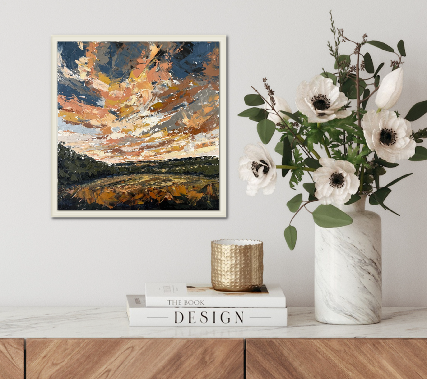 Dancing Light Original Oi lLandscape Palette Knife Painting In Room 5