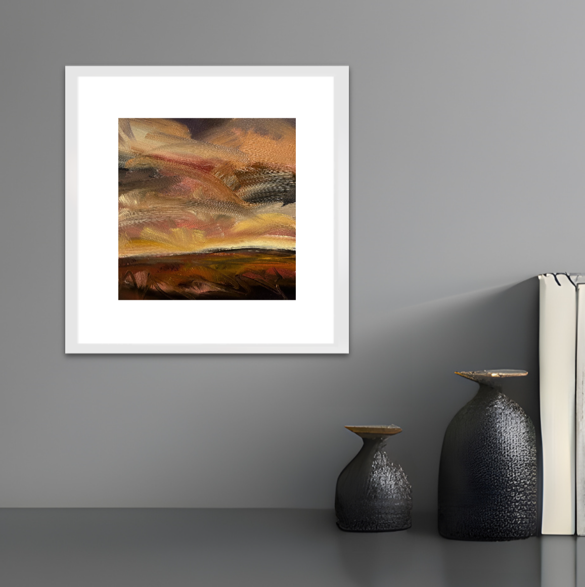 Dancing Light Original Oil On Paper Landscape Painting In Room Setting 1