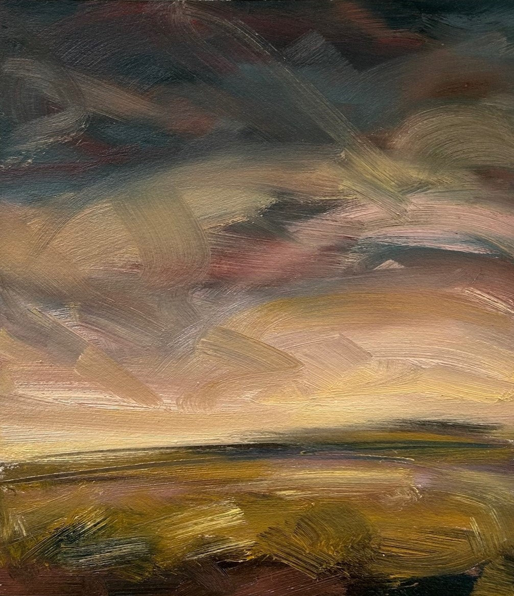 Evening Falls Original Oil On Paper Landscape Painting