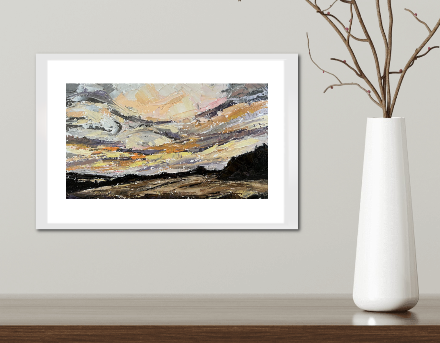 Gentle Light Original Oil Landscape Palette Knife Painting In Room 4