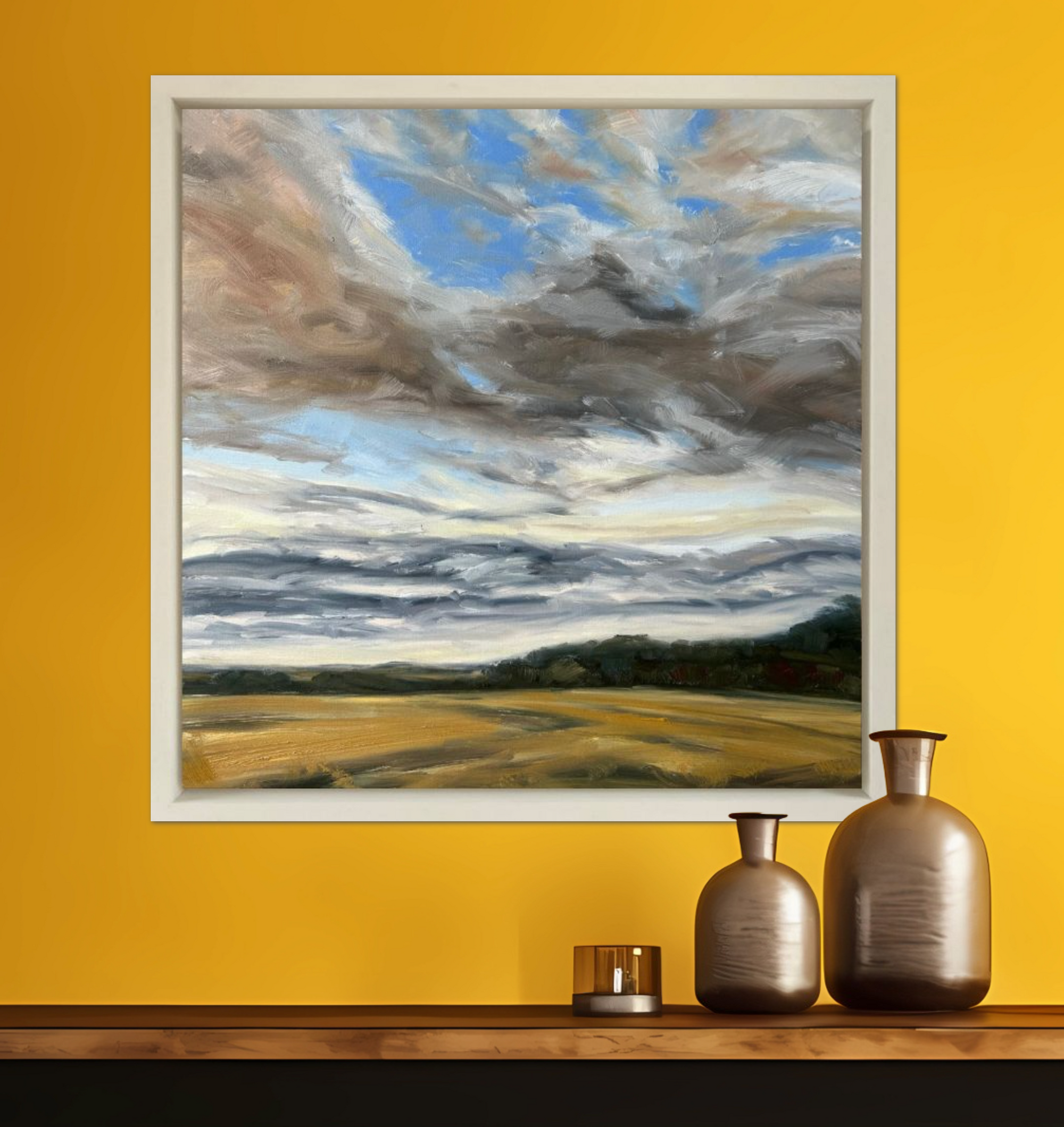 Harvest Days Original Oil Landscape Painting In Room Setting 3