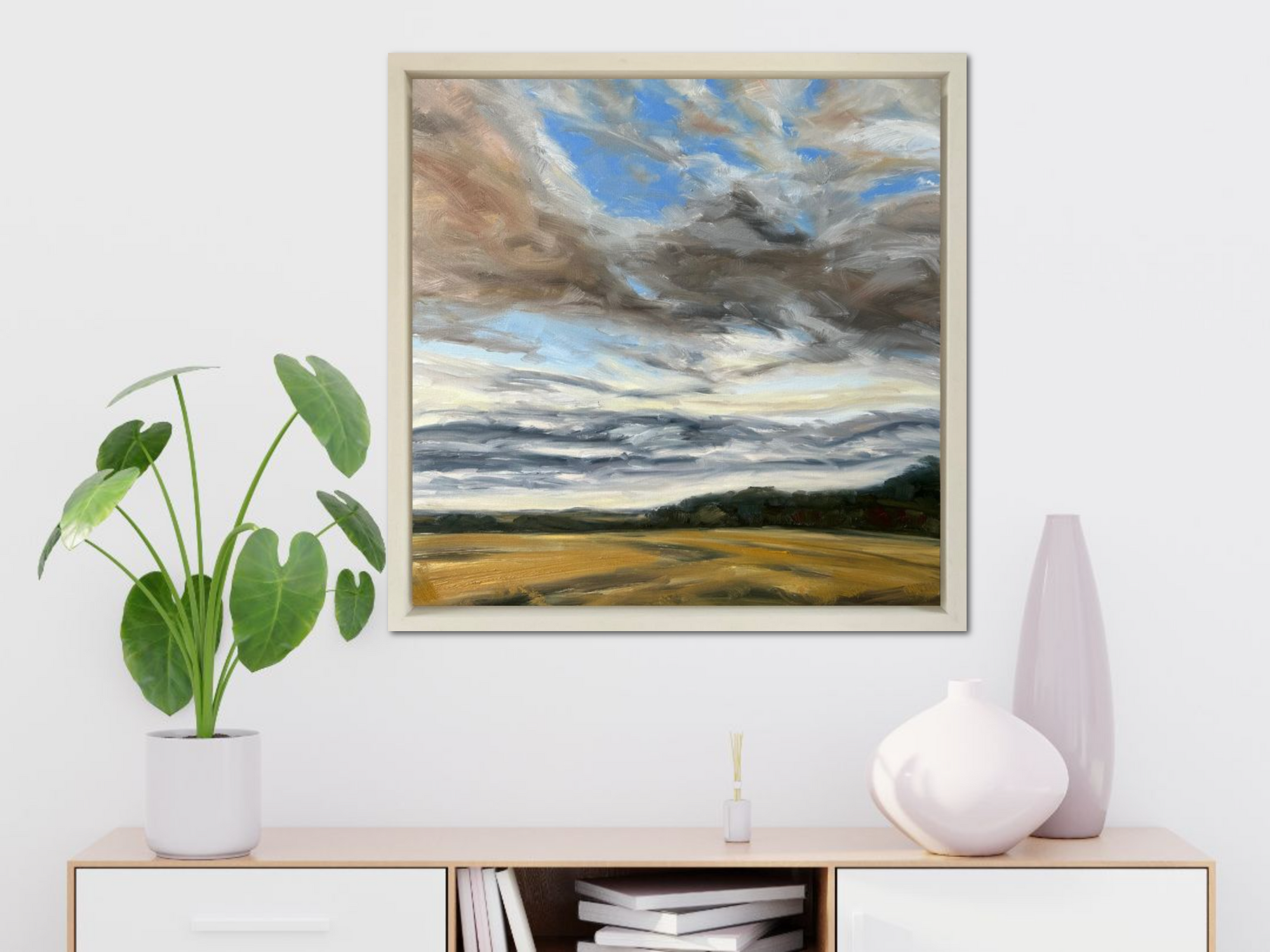 Harvest Days Original Oil Landscape Painting In Room Setting 4