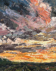 Light Burst Original Oil Landscape Palette Knife Painting Detail 1