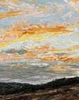 Pastel Clouds Original Oil Landscape Palette Knife Painting Detail 1