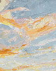 Pastel Clouds Original Oil Landscape Palette Knife Painting Detail 2