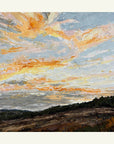 Pastel Clouds Original Oil Landscape Palette Knife Painting In Warm Mount