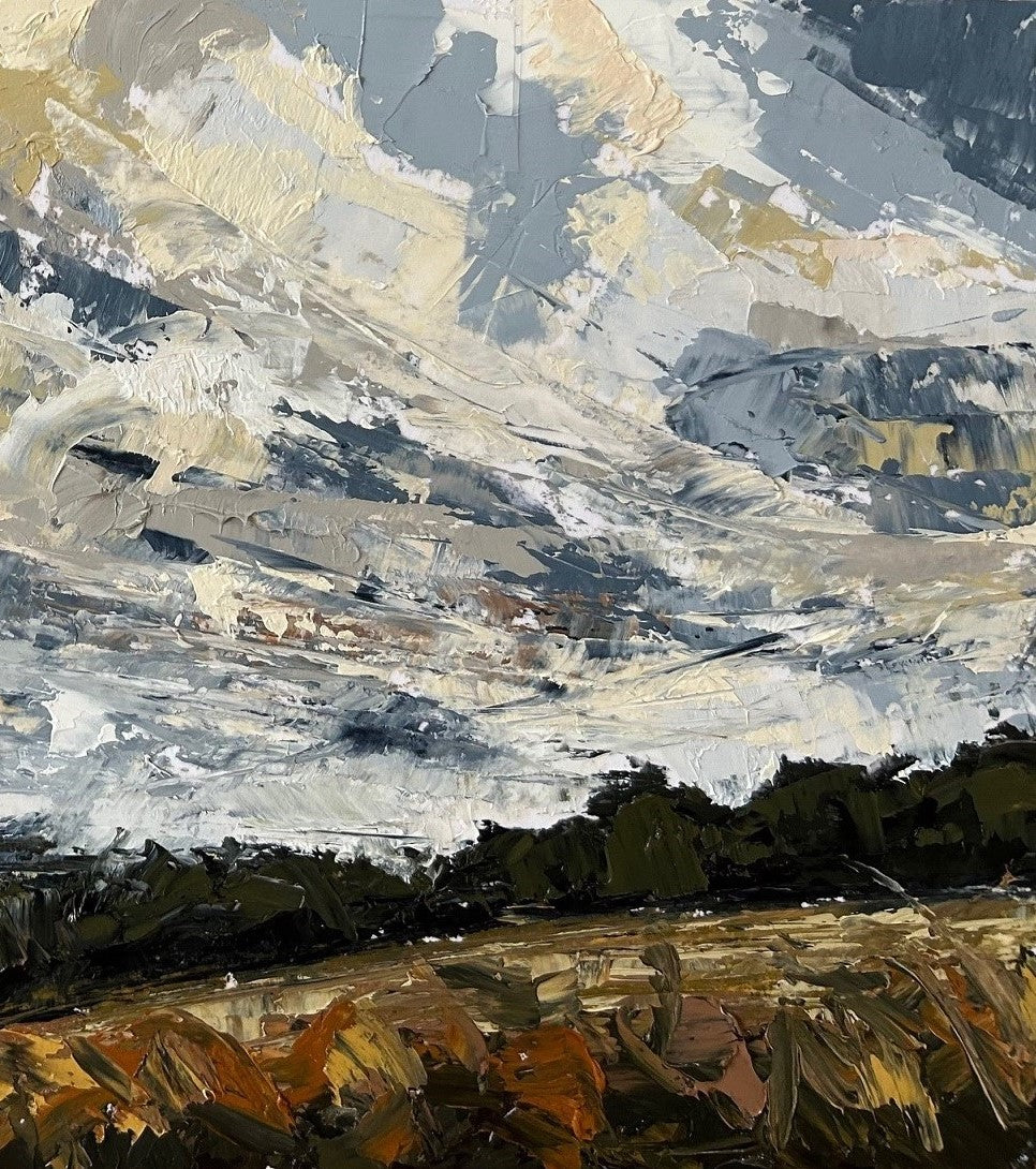 Race The Wind Original Oil Landscape Palette Knife Painting Detail 1