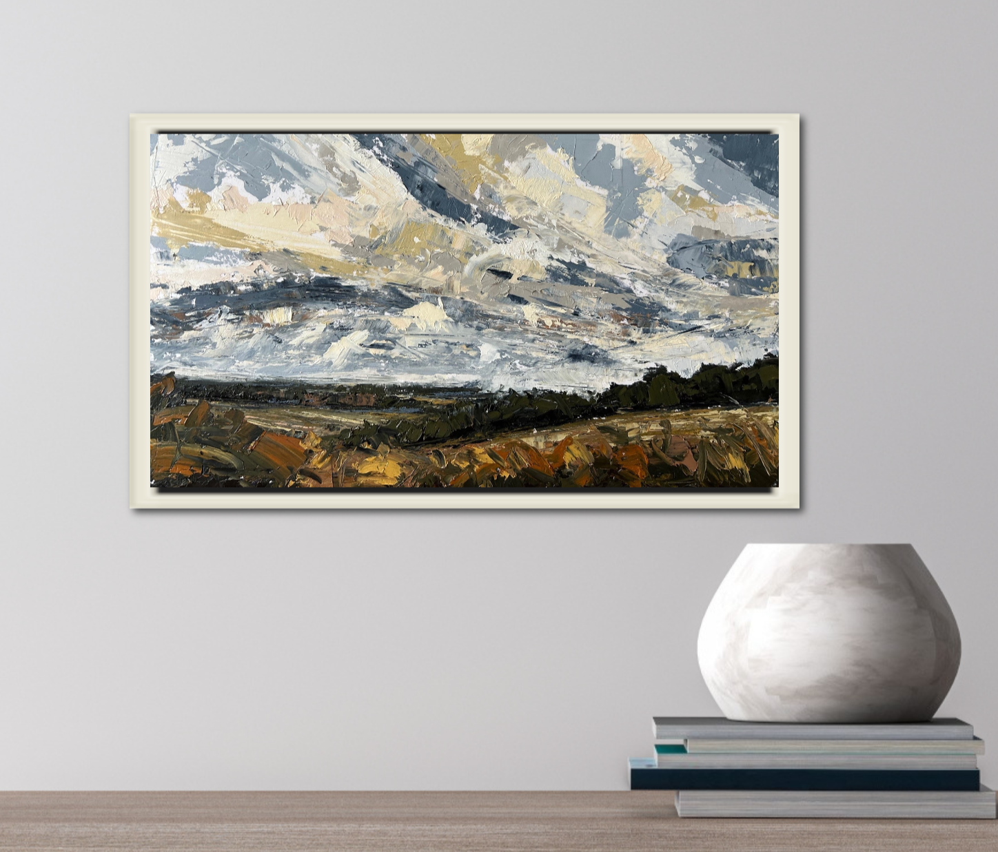 Race The Wind Original Oil Landscape Palette Knife Painting In Room 1