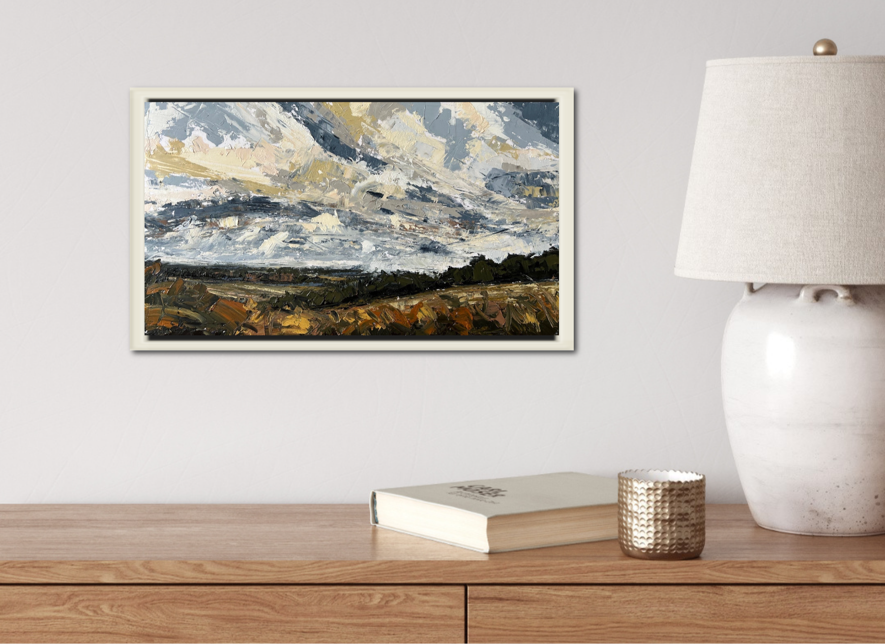 Race The Wind Original Oil Landscape Palette Knife Painting In Room 4