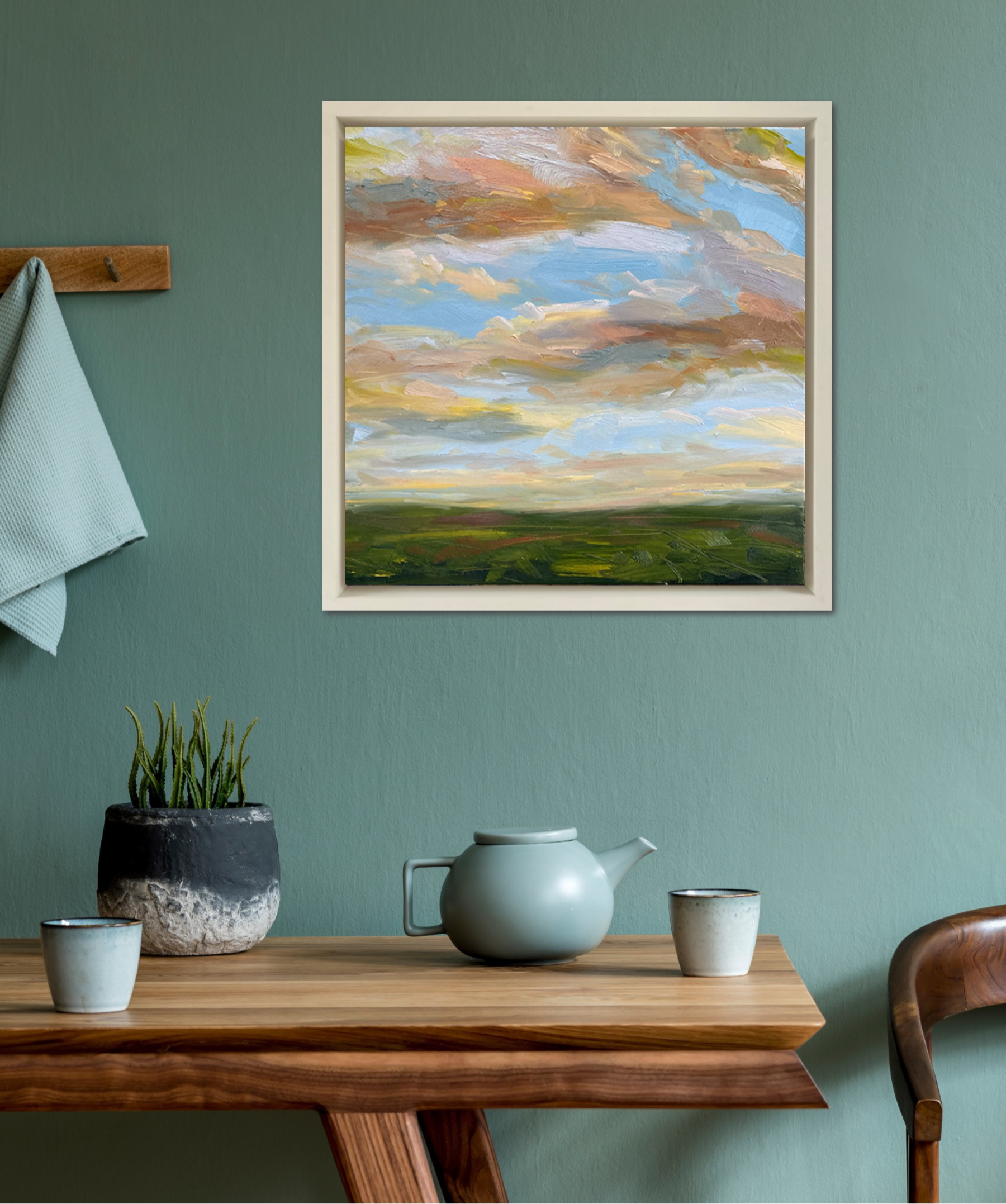 Reawakening Original Oil Landscape Painting In Room Setting 1