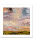 Abstract painting with soft, blended colors on a white background