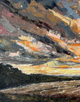 The Sky Is Ablaze Original Oil Landscape Palette Knife Painting Detail 1