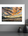 The Sky Is Ablaze Original Oil Landscape Palette Knife Painting In Room 2