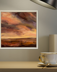 Warm Light Original Oil Landscape Painting In Room Setting 1